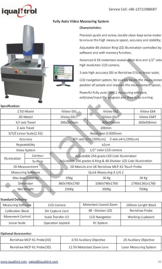 2.5D Fully Automatic CNC Vision Measuring System With CCD Navigation System