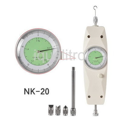 China Compact Size and High Accuracy Push Pull Analog Force Gauge with Peak Holding Max 50Kgf supplier