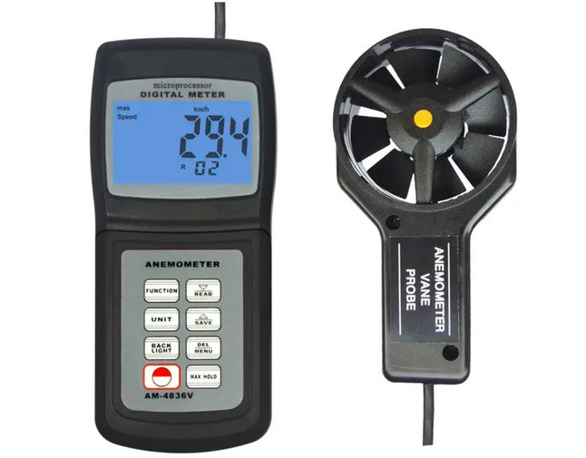Air Velocity Anemometer AM-4836V to Test Wind Speed and Air Temperature ...