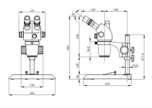 Inspection and Measurement Zoom Stereo Microscope with Magnification 8X - 70X
