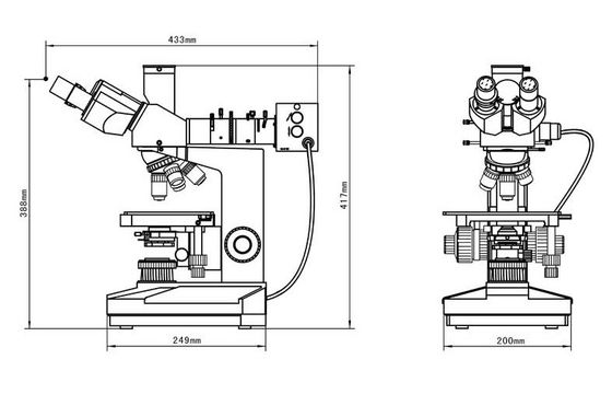 Trinocular Wide Field Eyepiece Reflected and Transmitted Metallurgical Microscope