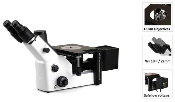 Trinocular Inverted Metallurgical Microscope LM-2000A With Kohler Reflected Illumination